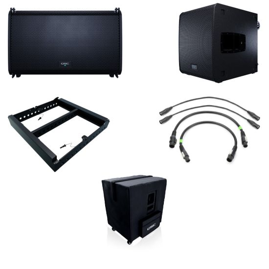 B-Stock | QSC | Speaker Set (incl. dolly & cover)